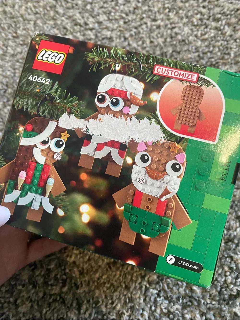 LEGO Gingerbread Ornaments Set - Brown, Green, White, Red, Pink